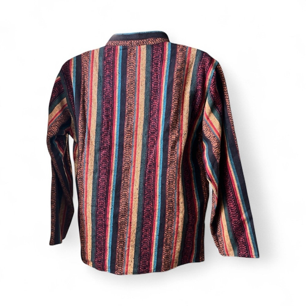 Kathmandu Imports Heavy Brushed Cotton Multicolor Henley-style Unisex Shirt. NWT - Picture 2 of 7
